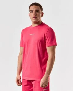 Weekend Offender Millergrove T-Shirt Anthurium Pink/Nectar Pink -Clothing Shop TSSS2402 MILLERGROVE ANTHURIUM 5370 MODEL