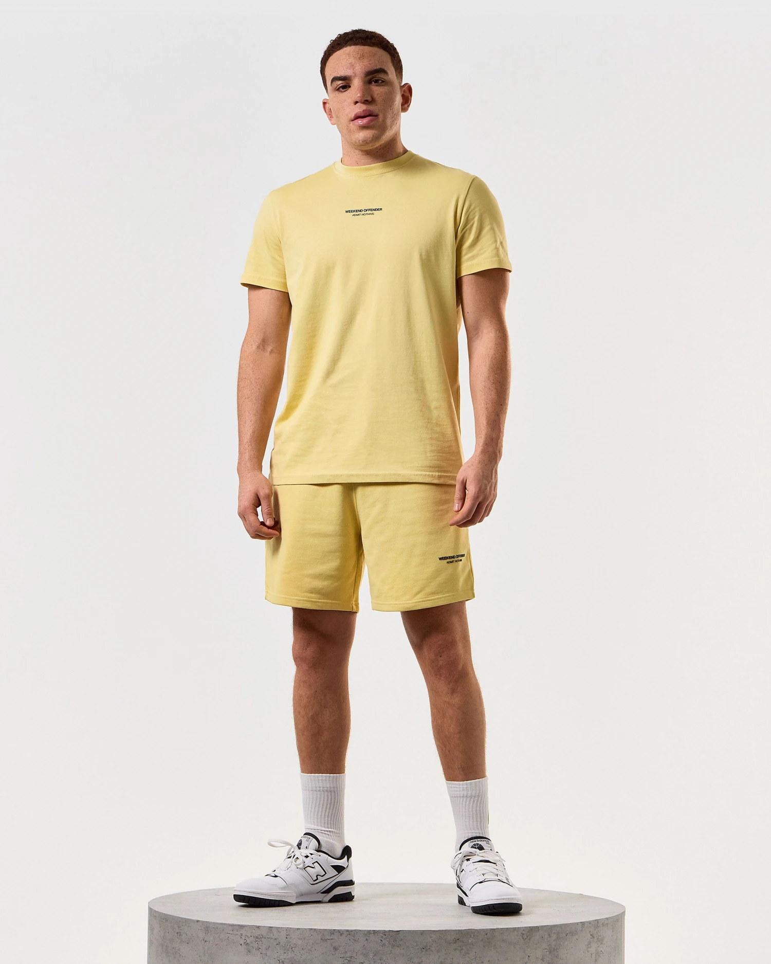 Weekend Offender Mytros Shorts Butter Yellow/Navy 2 Weekend Offender Mytros Shorts Butter Yellow/Navy - Image 2