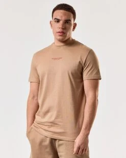 Weekend Offender Millergrove T-Shirt Cognac Brown/Pure Orange -Clothing Shop TSSS2402 MILLERGROVE COGNAC 4936 MODEL