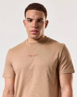 Weekend Offender Millergrove T-Shirt Cognac Brown/Pure Orange -Clothing Shop TSSS2402 MILLERGROVE COGNAC 4939 MODEL