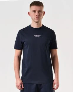 Weekend Offender Millergrove T-Shirt Navy/Periwinkle -Clothing Shop TSSS2402 MILLERGROVE NAVY 5839 MODEL