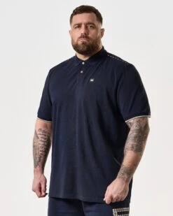 Weekend Offender Sakai Polo Shirt Navy - Plus Size -Clothing Shop TSSS2405X MANUEL NAVY 8221 PLUS