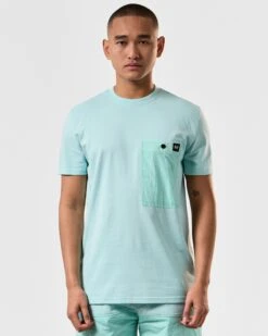 Weekend Offender Tabiti Pocket T-Shirt Celeste Green 8 Weekend Offender Tabiti Pocket T-Shirt Celeste Green -Clothing Shop TSSS2413 TABITI CELESTE 4158 MODEL