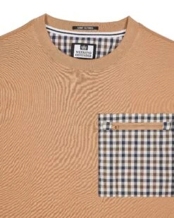Weekend Offender Gorman Pocket T-Shirt Cognac Brown -Clothing Shop TSSS2416 GORMAN COGNAC 5474