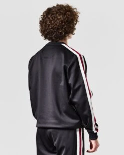 Weekend Offender Gou Taped Neck Track Top Black -Clothing Shop TTAW2301 GOU BLACK 1489 MODEL