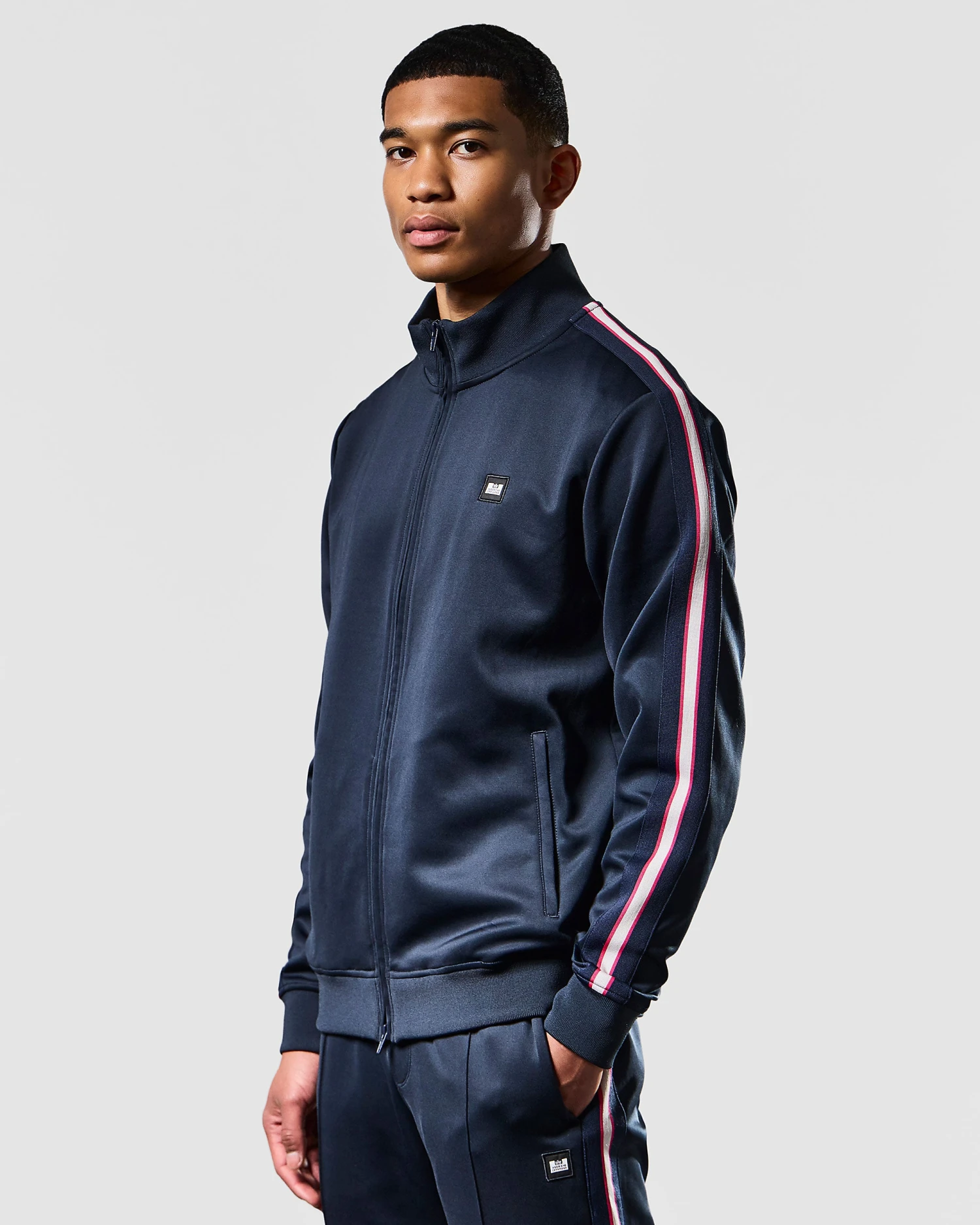 Weekend Offender Pawsa Taped Track Top Navy 2 Weekend Offender Pawsa Taped Track Top Navy - Image 2