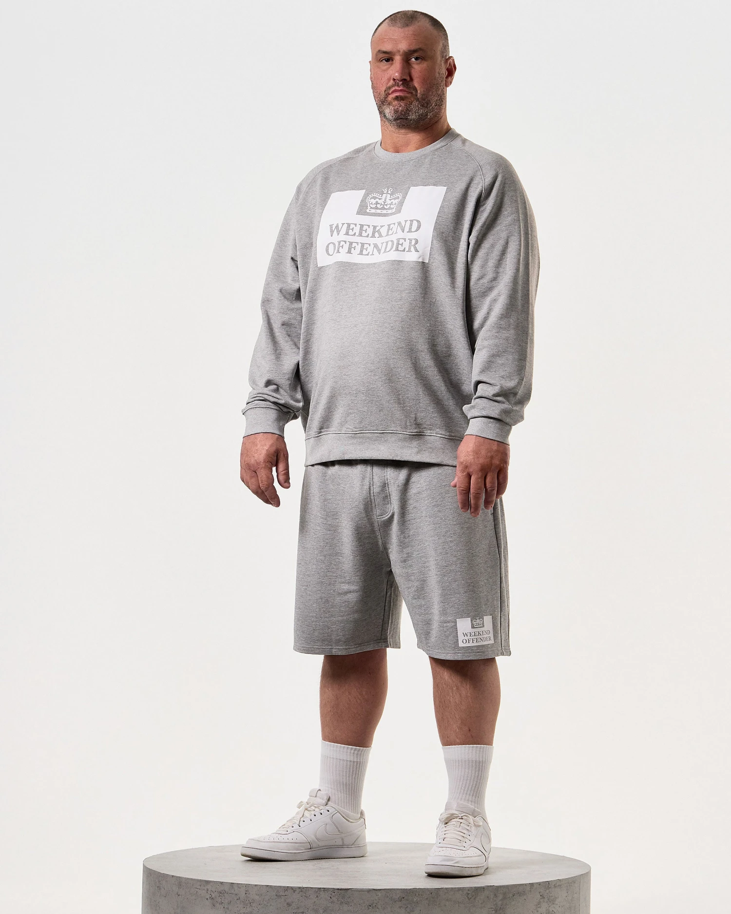 Weekend Offender Action Classic Shorts Grey Marl - Plus Size 2 Weekend Offender Action Classic Shorts Grey Marl - Plus Size - Image 2